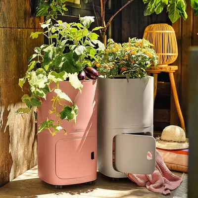 Productafbeelding van Farbtopf zandbruin - Moderne bloempot, model 15907