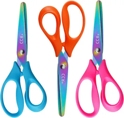 Productafbeelding van Kinderscharen voor linkshandigen - 13 cm met gekleurde titaniumlegering - Set van 3