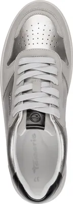 Produktbild von Tamaris Damen Sneaker mit Metallic Glanz und herausnehmbaren Einlagen 1-23763-45, Größe:39 EU, Farbe:Silber