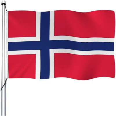 Norwegische Flagge 0,8 x 1,2 m, doppelseitig, mit 2 Ösen