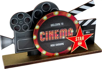 Produktbild von Kino-Deko Tischdeko mit Filmklappe schwarz-rot - Einheitsgröße