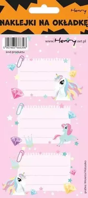 Immagine prodotto di Adesivi per quaderni - Unicorno (12 pezzi)