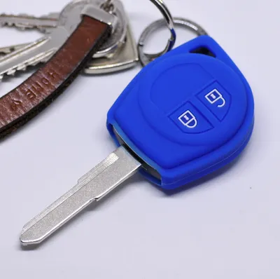 Produktbild von Auto Schlüssel Silikon Schutz Hülle Blau kompatibel mit Suzuki Swift SX4 Vitara JIMNY 2 Tasten Funk Fernbedienung