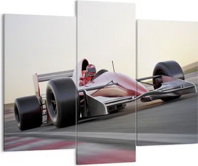 Produktbild von Bild auf Leinwand - Leinwandbild - Formel 1 Rennen Strecke Geschwindigkeit - 130x100cm - Wand Bild - Wanddeko - Leinwanddruck - Bilder - Kunstdruck - Leinwand bilder - Wandkunst - CB130x100-2423