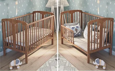 Zdjęcie produktu dla Łóżeczko dla niemowląt Sasha, wymiar 120x60 cm – wykonane z naturalnego, litego drewna