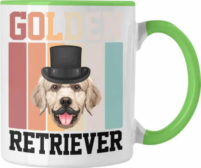 Produktbild von Trendation - Golden Retriever Besitzer Tasse Geschenk Lustiger Spruch Geschenkidee Retro Vinatge Golden Retriever (Grün)
