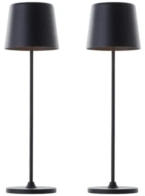 Image de BRILLIANT Lampe de table à LED rechargeable Kaami, 2 W, 310 lm, 3000 K, noir, lot de 2