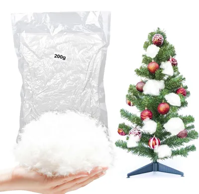 Kunstsneeuw 200 g – flauschige Faserschnee für Weihnachtsbaum