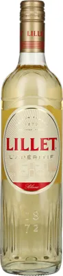 A bottle of Lillet Blanc on a white background.