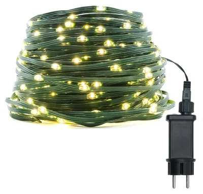 LED-Lichterkette 60 m, 600 warmweiße LEDs, IP44, 8 Modi