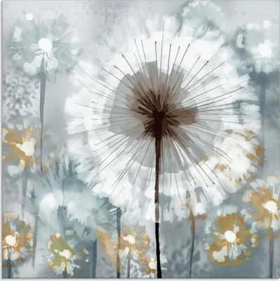 Produktbild von ARTland Glasbild Abstrakte Pusteblumen Wiese 1 Größe: 20x20 cm