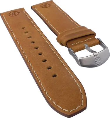 Produktbild von Timex Ersatzband┃Uhrenarmband Leder braun mit Naht 22mm für T49991