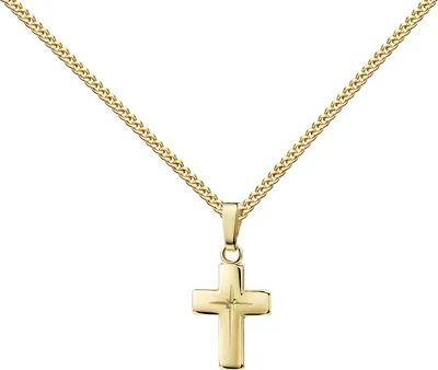 Produktbild von Kleines Taufkreuz Gold Kreuzanhänger 750 /18K Echtgold Anhänger. Mit Kette 55 cm