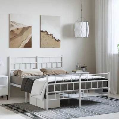 Immagine prodotto di Letto matrimoniale in metallo robusto con testiera, dimensioni 120 x 200 cm