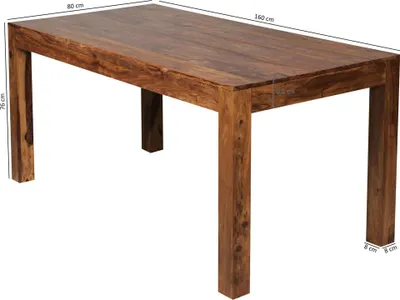 Produktbild von FineBuy Esstisch rechteckig 160 cm Sheesham Massivholz - Design Esszimmertisch für 6-8 Personen - Landhaus Küchentisch - Holztisch Massiv