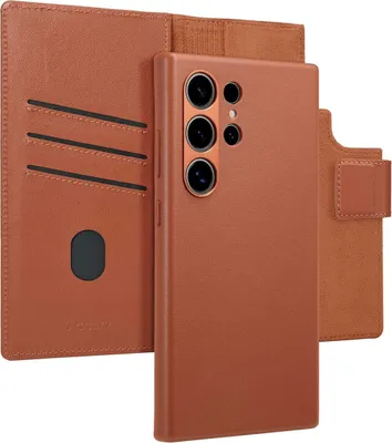 Produktbild von Accezz 2-in-1 Klapphülle aus Leder mit MagSafe für das Samsung Galaxy S24 Ultra - Sienna Brown