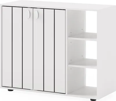 Obrázek produktu pro Botník se 2 dvířky a nastavitelnými policemi, bílý