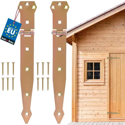 Immagine prodotto di Cerniere per porte a incastro KOTARBAU®, acciaio zincato, 300 mm, colore oro, set da 2