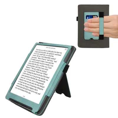 Produktbild von kwmobile Hülle kompatibel mit Pocketbook InkPad 4 / Color 3 / Color 2 / Vivlio InkPad 4 / InkPad Color 3 Hülle - Flip Case mit Handschlaufe -