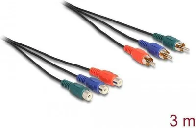 Immagine prodotto di Cavo di prolunga RCA RGB 3 m 3x maschio a 3x femmina