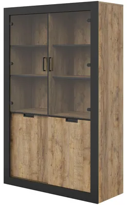 Produktbild von Vitrine TRUDO 12 Eiche Samdal / Schwarz
