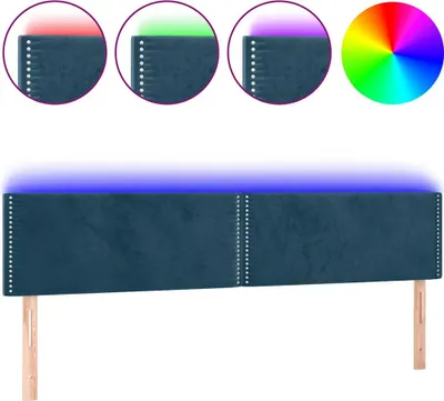 Obrázok produktu pre vidaXL LED čelo postele Dark Blue 180x5x78/88 cm Velvet
