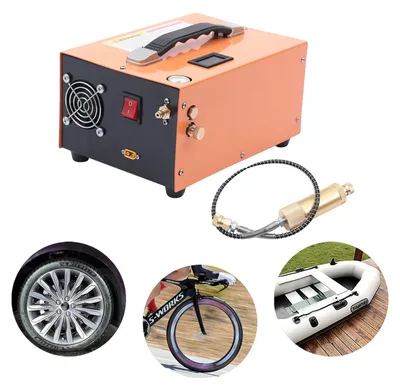 Immagine prodotto di Compressore d'aria, potenza 300W, pressione di esercizio 30 MPa, portata d'aria 40 l/min, alimentazione 220V DC/12V (adatto per batterie auto), dimensioni 27*25*13 cm