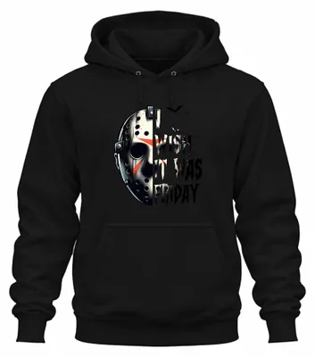 Productafbeelding van Jason IJshockeymasker Horror Slasher Halloween Griezel Vintage Uni Hoodie, Zwart, Maat M