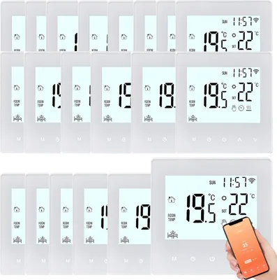 Produktbild von 20X Digital LCD Tuya WiFi Raumthermostat, Programmierbares Thermostat fuer 3A Warmwasserbereitung ,Wandthermostat Unterputz Fu?bodenheizung Innenthermometer Temperaturregler, Weiß