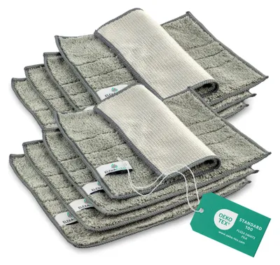 Produktbild von ELEXACLEAN Spültücher waschbar - Mikrofaser (Grau, 8er Set, 24x20cm) Spüllappen für Küche, Geschirr