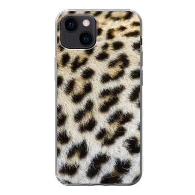 Produktbild von MuchoWow® Handyhülle Schutzhülle Hülle für iPhone 13 mini Nahaufnahme Mantel Leopard Silikon Softcase Handy Hülle - Softcase