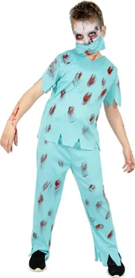 Produktbild von Zombie Chirurg Kostüm für Kinder Gr. 122 - 170, Größe:152/158