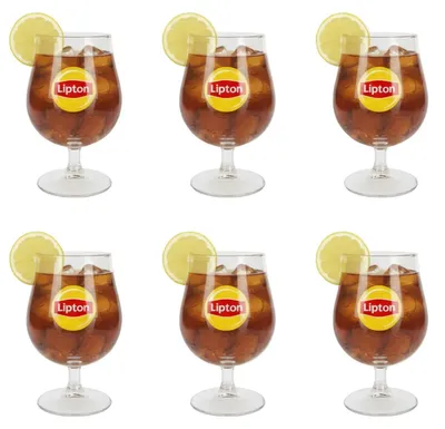 Immagine prodotto di Bicchieri trasparenti per tè freddo Lipton, capacità 250 ml, confezione da 6 pezzi