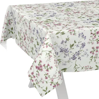 Produktbild von Tischdecke Botanic Blümchen Weiß Bunt 2000x140cm Schnittkante Wachstuch abwaschbar