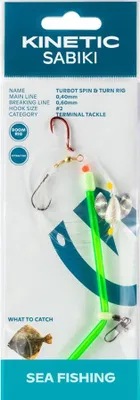 Produktbild von Kinetic Sabiki Turbot Spin&Turn #2 Pearl Glitter Plattfisch Scholle Flunder Vorfach Rig system