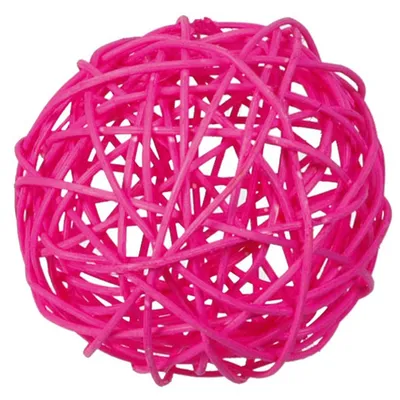 Produktbild von 10 Rattan-Kugeln sortiert fuchsia