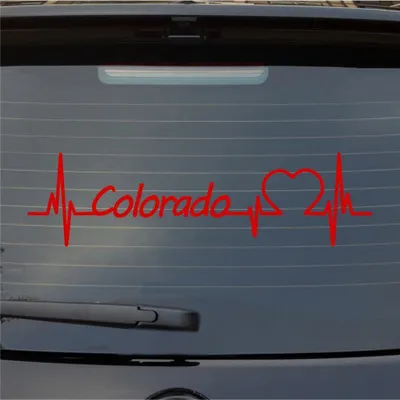 Produktbild von Heckscheibenaufkleber Colorado Herzschlag Puls Staat USA Liebe 55x15 cm Rot Auto Aufkleber Sticker