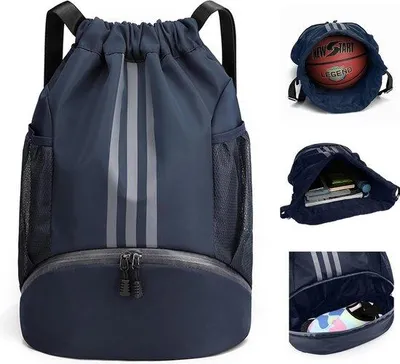 Image de Sac de sport à cordon, grande capacité, imperméable, sac de sport pour la salle de sport, femmes et hommes, junior