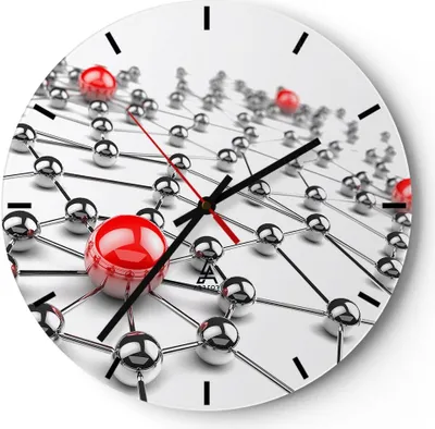 Produktbild von Wanduhr - Rund - Glasuhr - Abstrakt grafik entwurf computer - 40x40cm - Schleichendes Uhrwerk - Lautlos - zum Aufhängen bereit - Dekoration Modern - Wanddekoration aus Glas - C3AR40x40-2550