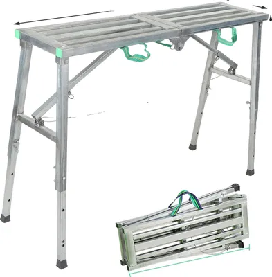 Productafbeelding van Trapbankje, verstelbare hoogte 60-90 cm, compact inklapbaar, 120x30 cm