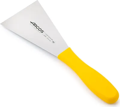 Obrázek produktu pro Špachtle Arcos 2900 - 299600 z nerezové oceli nitrum a mango ergonomická žlutá polypropylenová čepel 12,5 x 9 cm, s krytem rukojeti.