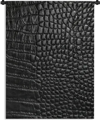 Produktbild von MuchoWow® Wandteppich Wandbehang Leder - Textur - Schwarz - Grau 120x160 cm Tapisserie Dekoration Wandtuch - Wohnzimmer - Moderne