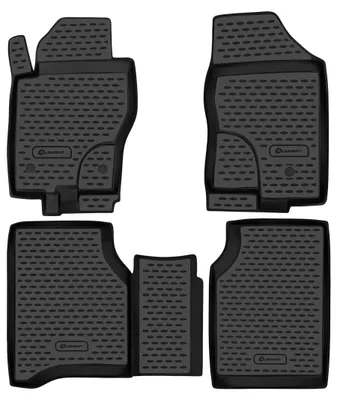Image de ELEMENT Tapis de sol 3D en caoutchouc compatibles avec Nissan Navara, 2010-2015 | 4 pièces