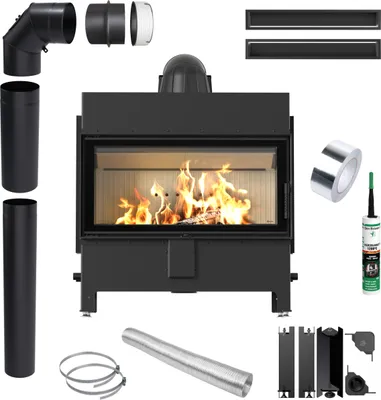 Produktbild von KRATKI LUCY 16kW Ø200 Kamineinsatz mit Rohren Luftkanälen Ecodesign
