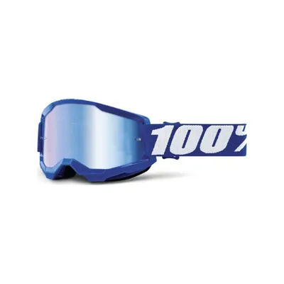 Produktbild von 100% Strata 2 Goggle, einfache Scheibe, Blau, Unisex, Zylindrische (flache) Linse, Polycarbonat, Blau, Weiß