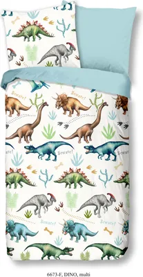 Produktbild von Good Morning Flanell-Bettwäsche-Garnitur Dino Farbe Multi Größe 135x200+80x80