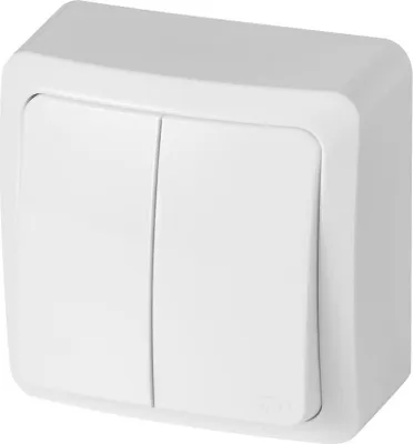 Immagine prodotto di Elektro-Plast | Interruttore Doppio - Bianco - IP20 - Materiale Di Alta Qualita - Struttura Compatta