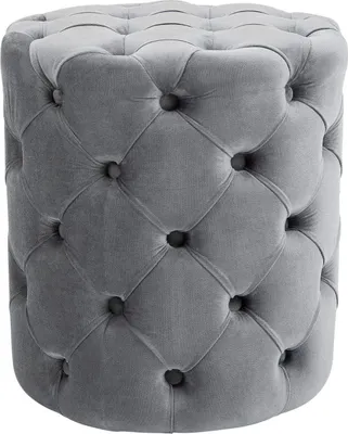 Obrázok produktu pre Zamatový podnožník Chesterfield - podnožka na nohy - elegantný a ľahko udržiavateľný, sivý, M