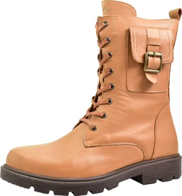 Produktbild von Andrea Conti Damen Stiefelette Leder Combat Boot Military Utility Tasche 1984808, Größe:40 EU, Farbe:Braun