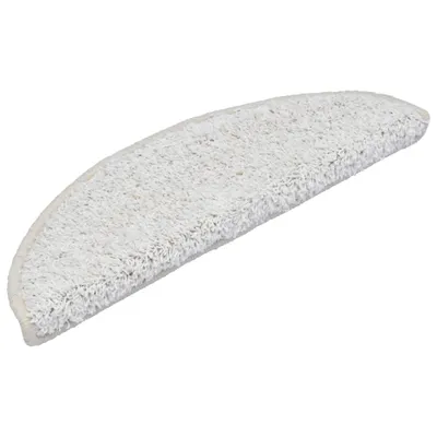 Image de vidaXL Tapis de sol 15 pièces 56x17x3 cm blanc demi-rond